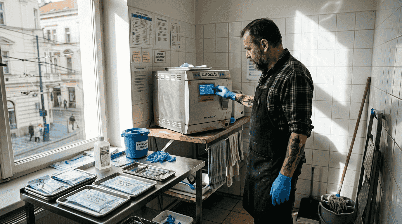 Krok za krokem sterilizace tetovacího prostoru 2026